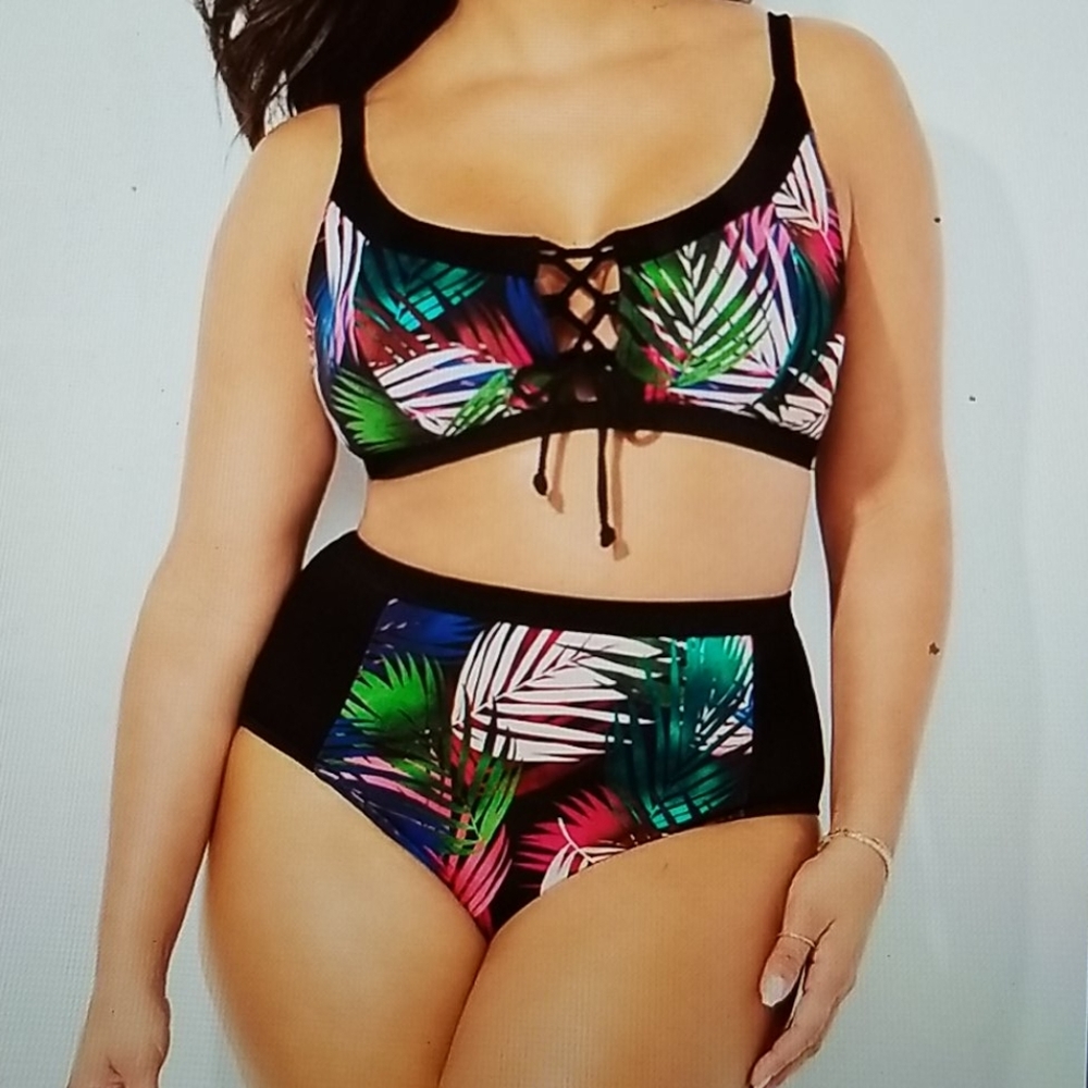 Ribbed High waisted bikini